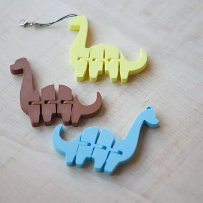 Mô hình khủng long Flexi Dino Keychain in 3D khớp nối linh hoạt