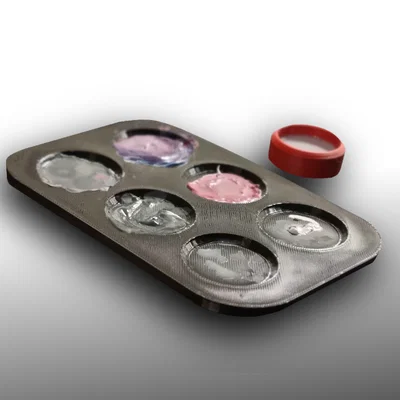 Khay pha màu 3D nhỏ gọn (Paint Pallet) kèm hũ chứa tiện lợi