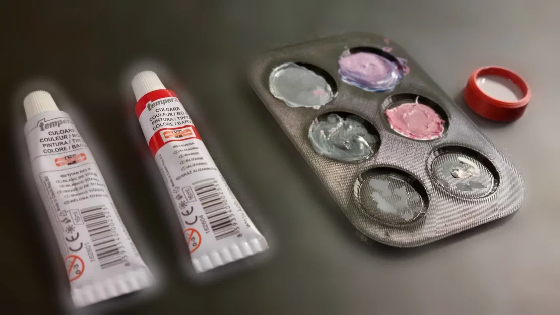 Khay pha màu 3D nhỏ gọn (Paint Pallet) kèm hũ chứa tiện lợi - Image 2