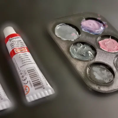 Khay pha màu 3D nhỏ gọn (Paint Pallet) kèm hũ chứa tiện lợi