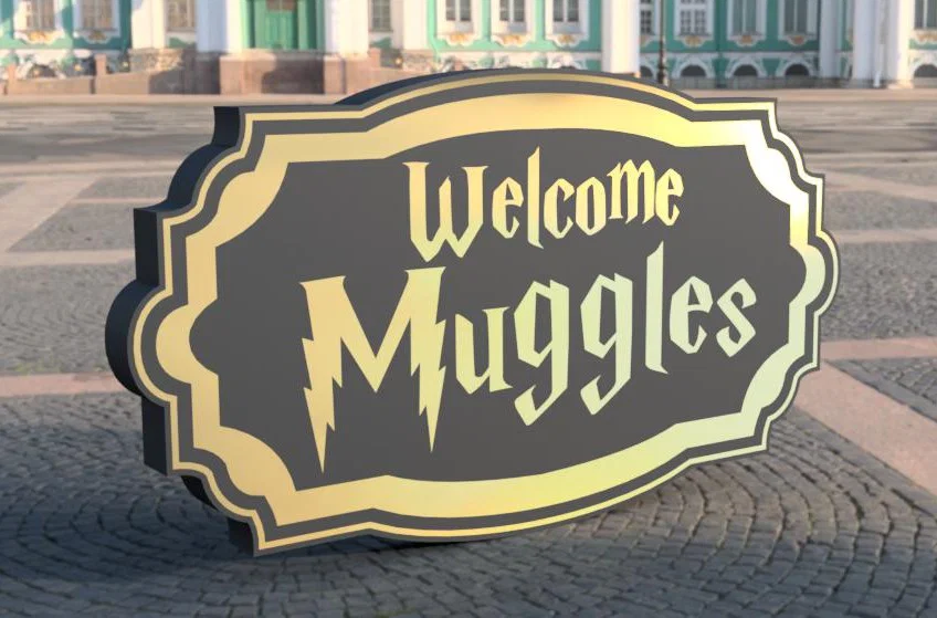 Bảng hiệu Welcome Moggles phong cách Harry Potter - Image 1