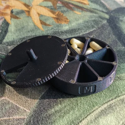 Hộp thuốc xoay nam châm theo tuần (Pill Box weekly organizer V2)