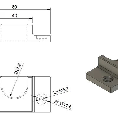 Giá treo tường/giữ rod cho thanh filament 24mm / 28mm