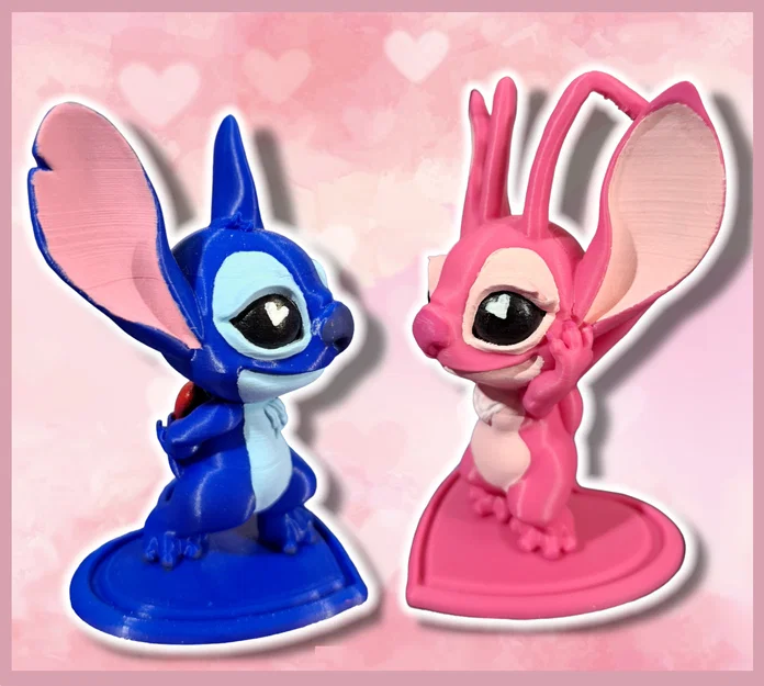 Valentines Stitch and Angel – Stitch & Angel Valentine dễ in, không cần supports - Image 4