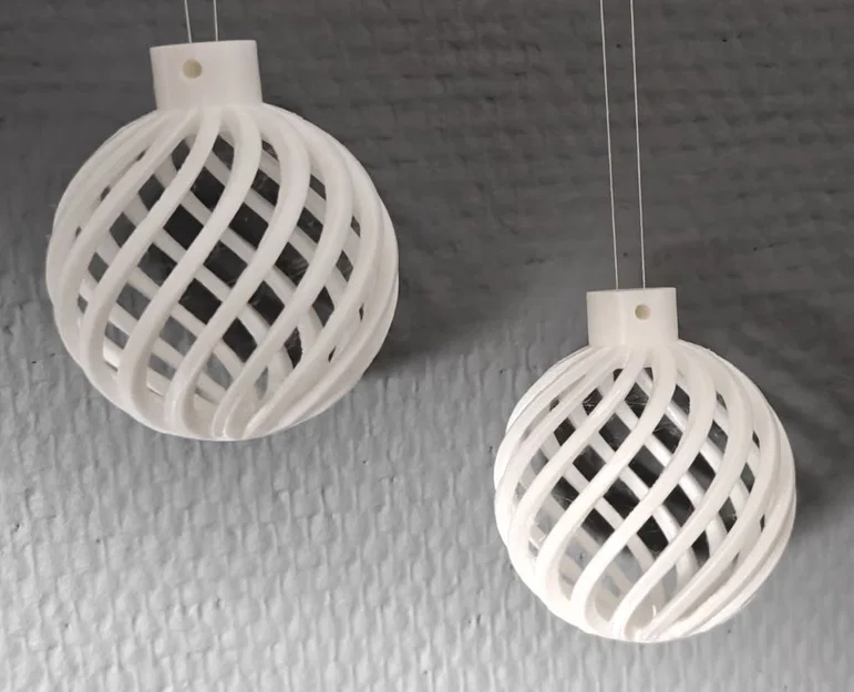 Mẫu in 3D quả cầu trang trí Noel xoắn ốc độc đáo - Image 1