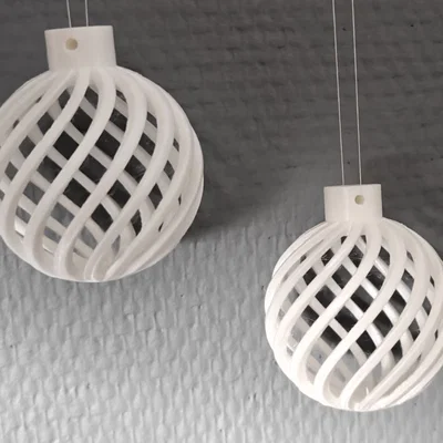 Mẫu in 3D quả cầu trang trí Noel xoắn ốc độc đáo