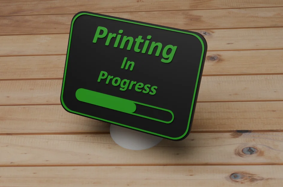 Bảng hiệu “Printing In Progress” (có progress bar) để báo máy đang in - Image 1
