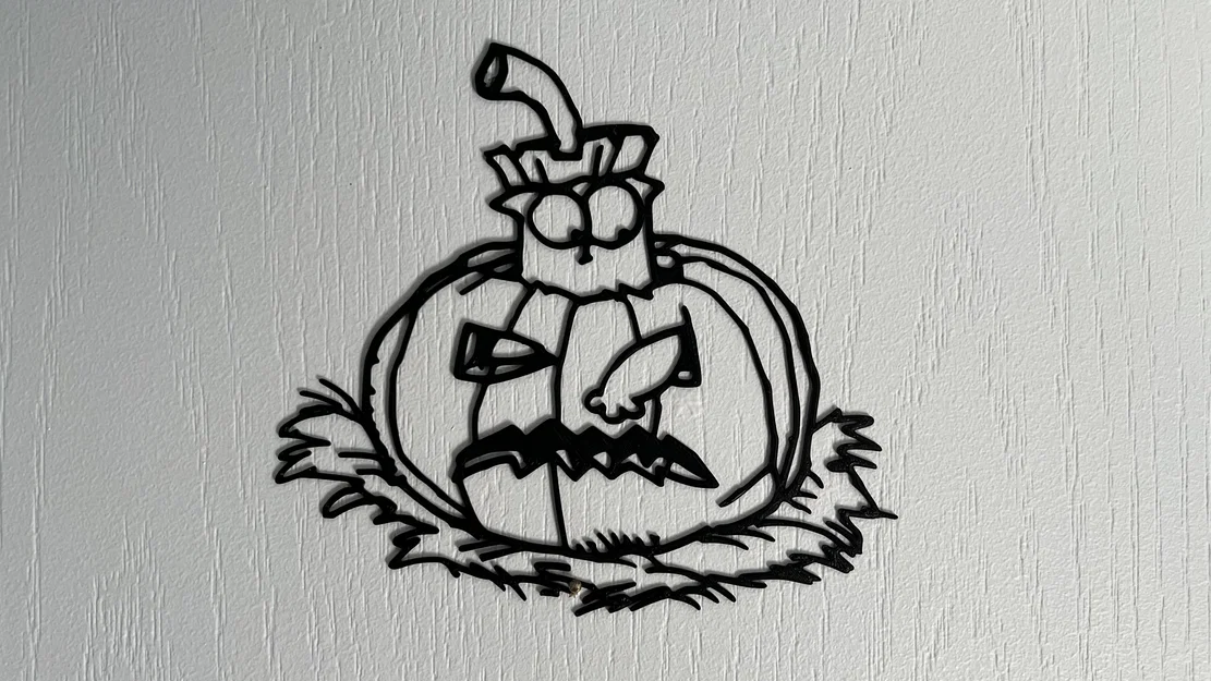 Mô hình trang trí tường 3D Halloween Simon's Cat độc đáo - Image 1