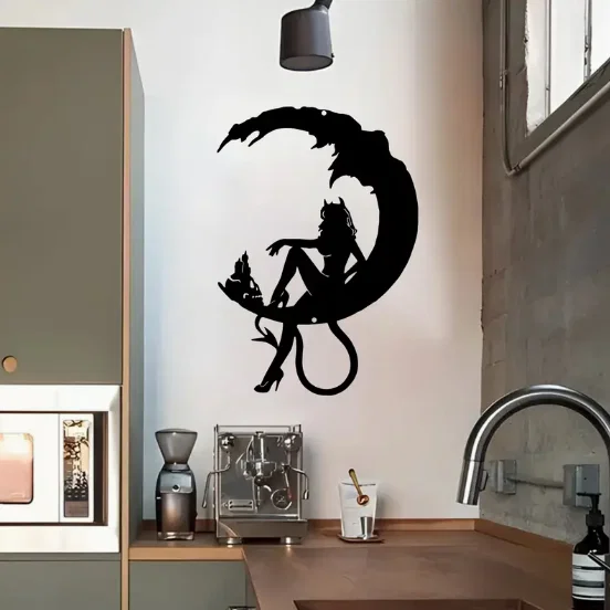 Tranh treo tường Silhouette Nàng phù thủy mặt trăng độc đáo - Image 1