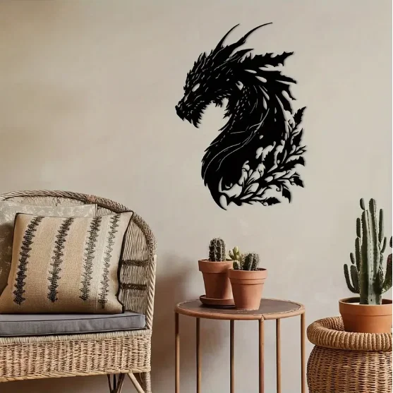 Mẫu tranh treo tường hình đầu rồng 3D độc đáo (Unique Dragon Wall Art) - Image 1