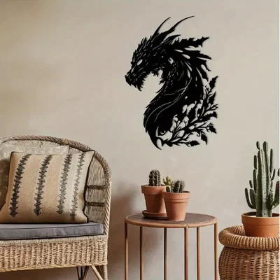 Mẫu tranh treo tường hình đầu rồng 3D độc đáo (Unique Dragon Wall Art)