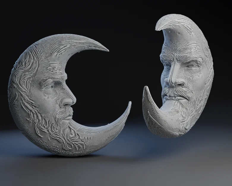 Mô hình trang trí Vintage Man in the Moon - In 3D nghệ thuật - Image 1