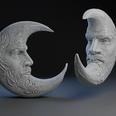 Mô hình trang trí Vintage Man in the Moon - In 3D nghệ thuật