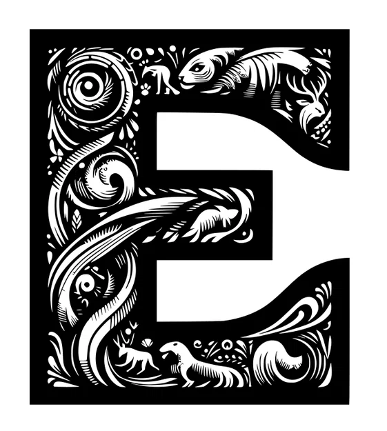 Mô hình trang trí chữ E nghệ thuật (Crazy alphabet: Letter E) - Image 4