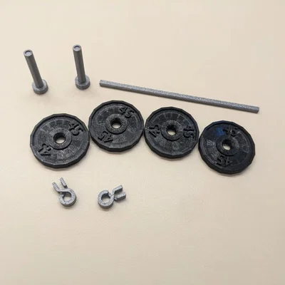 Barbell kèm Plates & working Collars cho Dummy 13