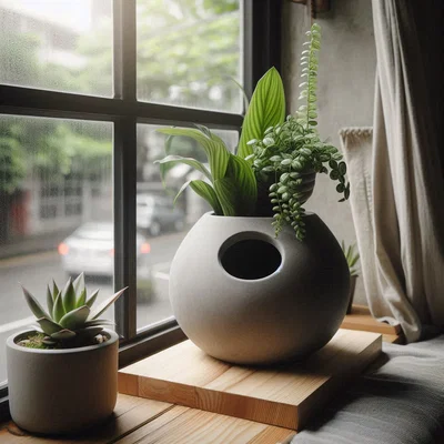 Chậu Cây Tự Tưới Nước Phong Cách Hiện Đại