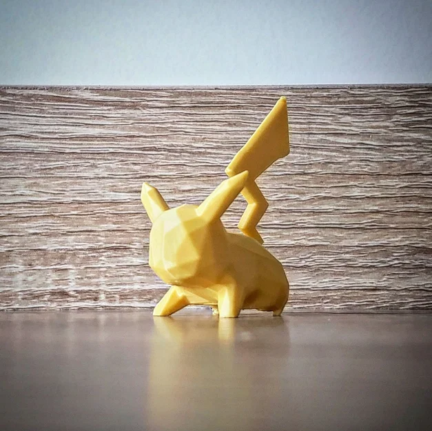 Mô hình Pikachu chiến đấu (Pokemon) phong cách Low Poly ấn tượng - Image 1