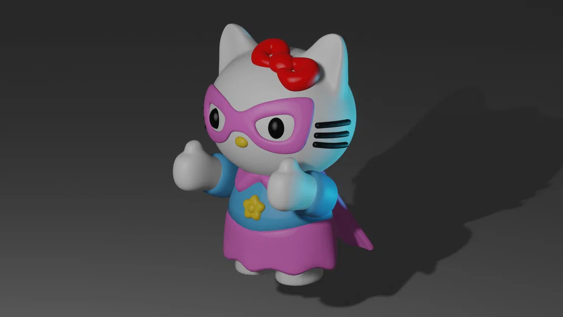 Mô hình Super Hello Kitty: Siêu anh hùng đáng yêu cho người yêu in 3D - Image 1