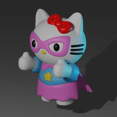 Mô hình Super Hello Kitty: Siêu anh hùng đáng yêu cho người yêu in 3D