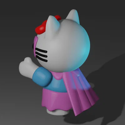 Mô hình Super Hello Kitty: Siêu anh hùng đáng yêu cho người yêu in 3D
