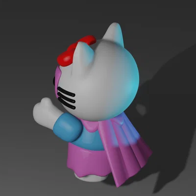 Mô hình Super Hello Kitty: Siêu anh hùng đáng yêu cho người yêu in 3D