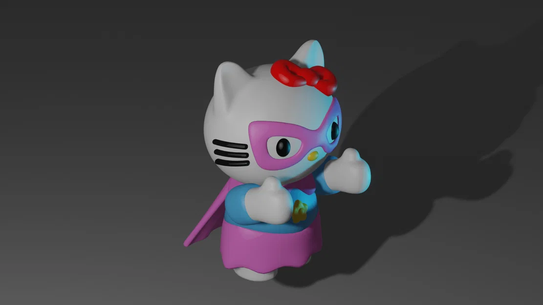 Mô hình Super Hello Kitty: Siêu anh hùng đáng yêu cho người yêu in 3D - Image 4