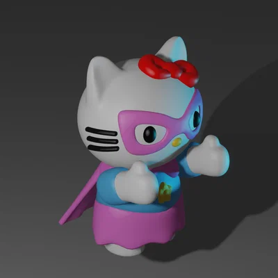 Mô hình Super Hello Kitty: Siêu anh hùng đáng yêu cho người yêu in 3D