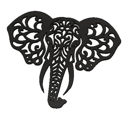 Mô hình đầu voi phong cách Mandala treo tường trang trí 3D - Image 1