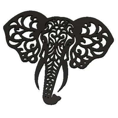 Mô hình đầu voi phong cách Mandala treo tường trang trí 3D