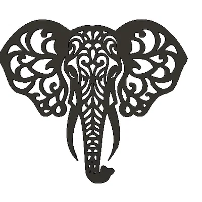 Mô hình đầu voi phong cách Mandala treo tường trang trí 3D