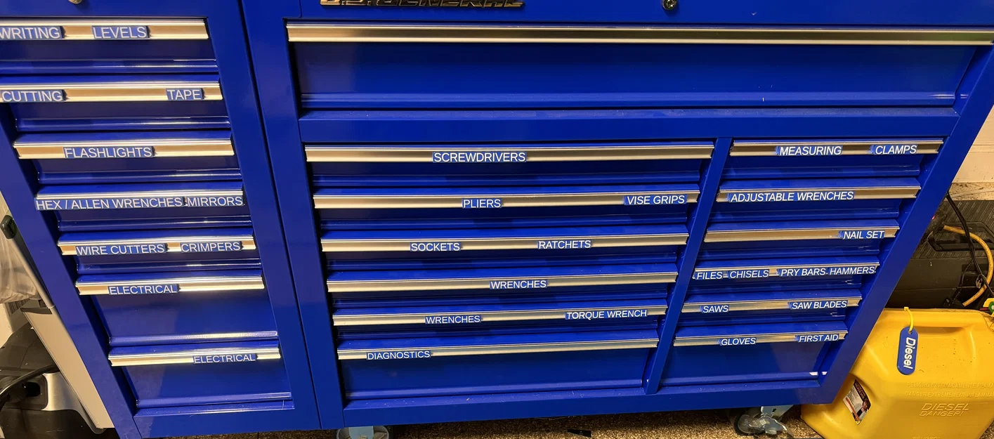 Nhãn ngăn kéo nghiêng cho tủ đồ nghề Harbor Freight U.S. General - Image 1
