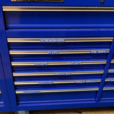 Nhãn ngăn kéo nghiêng cho tủ đồ nghề Harbor Freight U.S. General