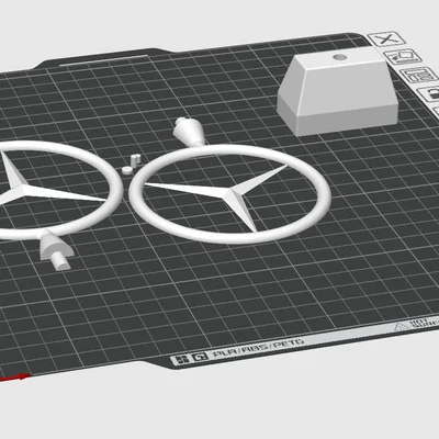 Logo Mercedes dạng đứng (Mercedes logo, standing)