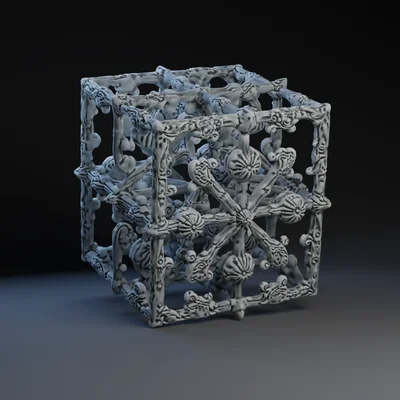 Mô hình khối lập phương họa tiết Gothic tinh xảo để in 3D