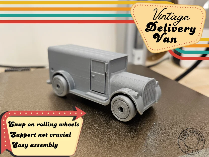 Xe Van Giao Hàng Retro (Panel Van/Truck) Dễ In - Image 1