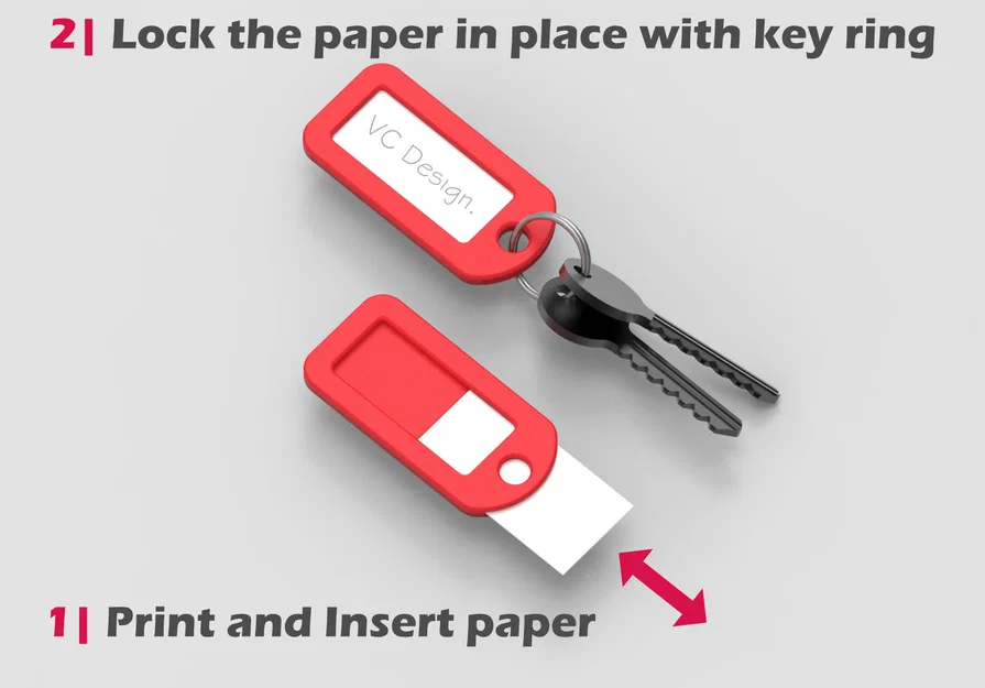 Thẻ tên giấy cho móc khóa (Key Tag Paper Name Key Ring Keychain) - Image 1