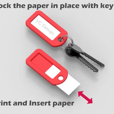 Thẻ tên giấy cho móc khóa (Key Tag Paper Name Key Ring Keychain)
