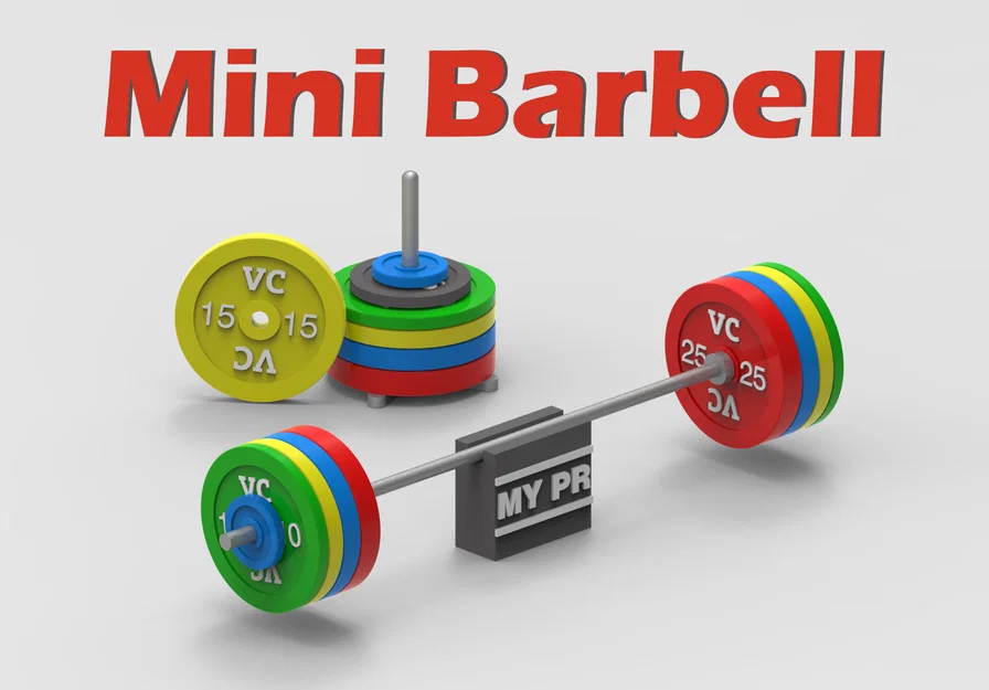 Mô hình tạ đòn Mini Gym Barbell 3D - Trưng bày thành tích tập luyện - Image 1