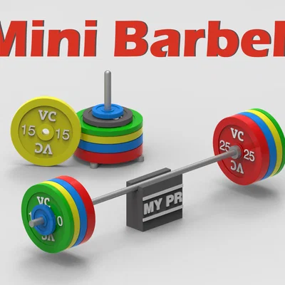 Mô hình tạ đòn Mini Gym Barbell 3D - Trưng bày thành tích tập luyện