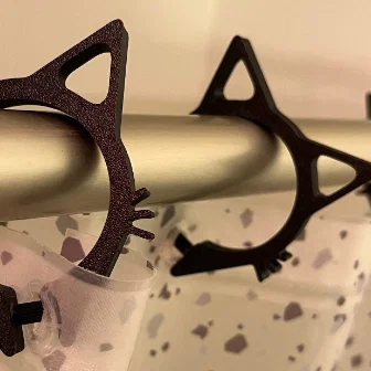 Móc treo rèm phòng tắm hình tai mèo 3D độc đáo