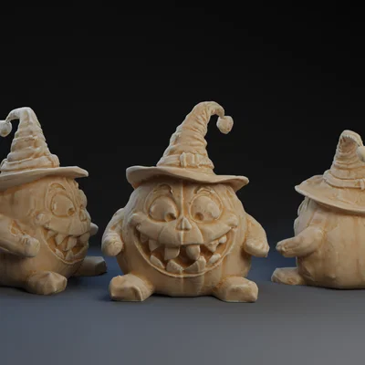 Mô hình bí ngô đội nón phù thủy cực dễ thương cho Halloween