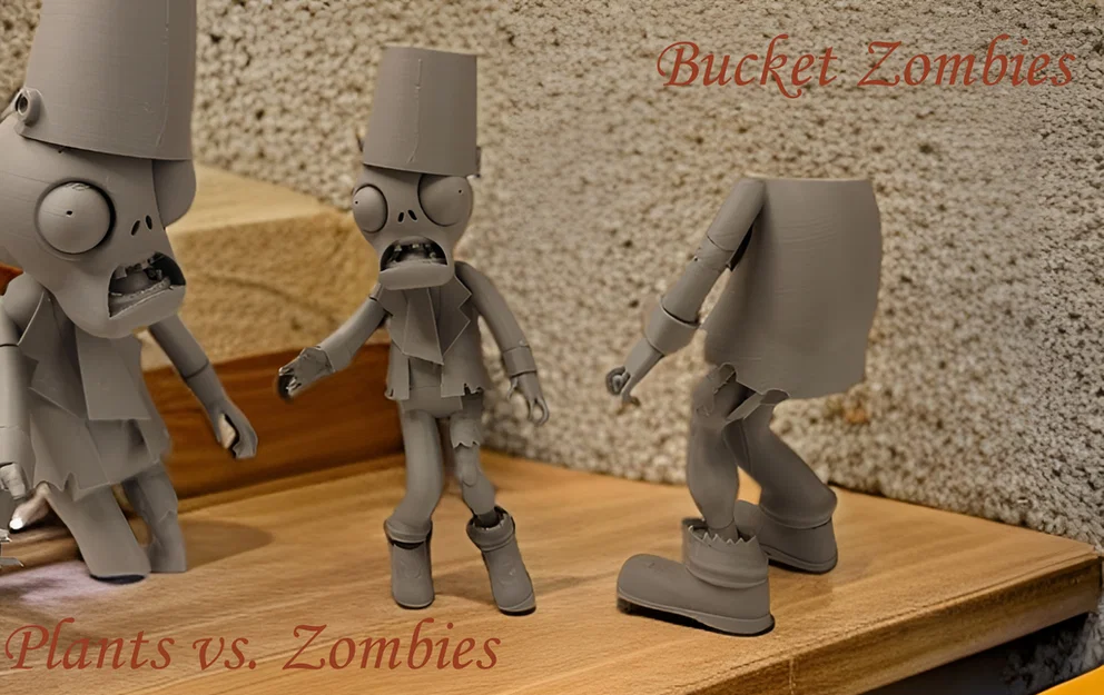 Mô hình 3D Zombie đội xô Plants vs. Zombies có khớp cử động - Image 9
