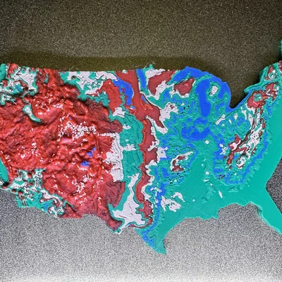 Bản đồ Địa hình 3D Hoa Kỳ (United States 3D Topographic Map)