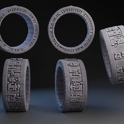 Mẫu nhẫn Euclid’s Cypher cổ điển phong cách Ai Cập in 3D