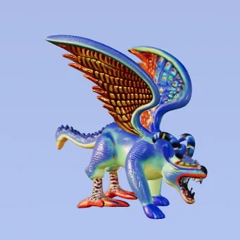 Mô hình 3D sinh vật huyền thoại Mexico Alebrije ấn tượng