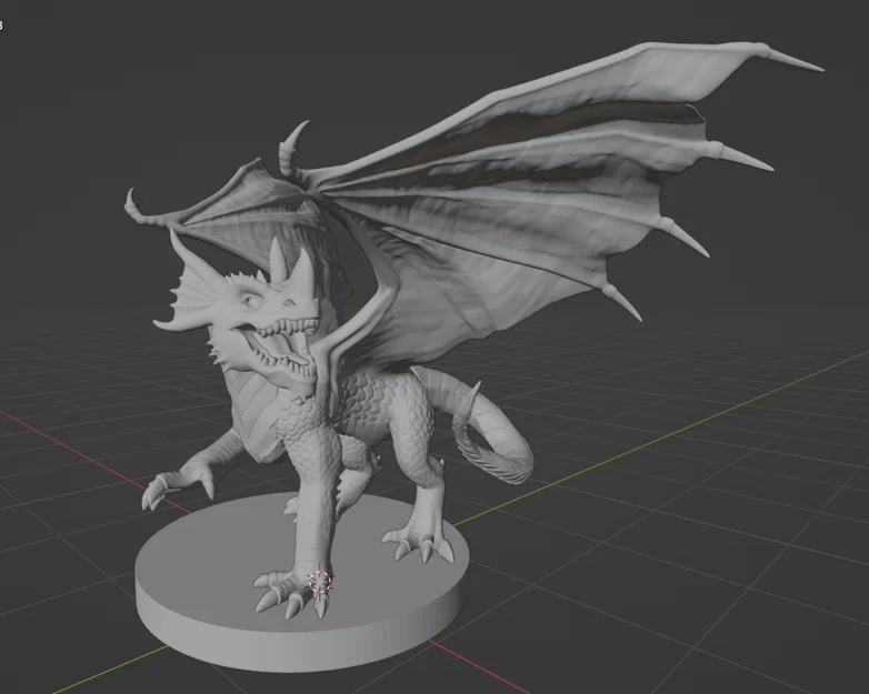 Mô hình 3D rồng con Blue Dragon Wyrmling sắc nét cho game D&D - Image 1
