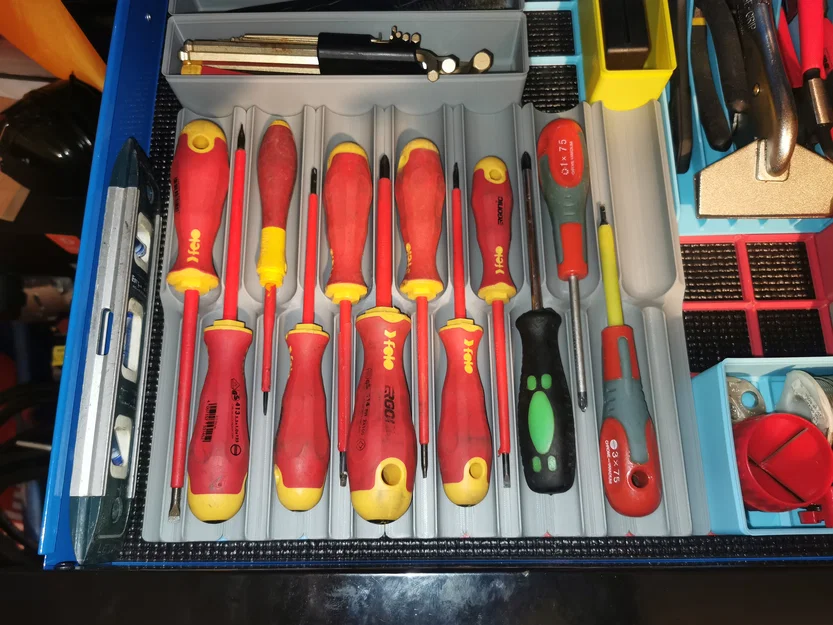 Khay sắp xếp tuốc nơ vít Gridfinity – Giải pháp ngăn nắp cho ngăn kéo - Image 1