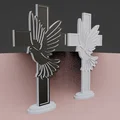 Mô hình trang trí Chim Bồ Câu Hòa Bình kết hợp Thánh Giá in 3D - Thumbnail 2