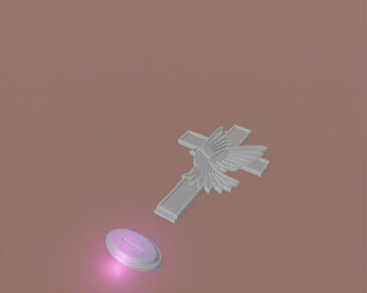 Mô hình trang trí Chim Bồ Câu Hòa Bình kết hợp Thánh Giá in 3D