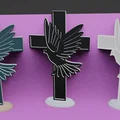 Mô hình trang trí Chim Bồ Câu Hòa Bình kết hợp Thánh Giá in 3D - Thumbnail 4